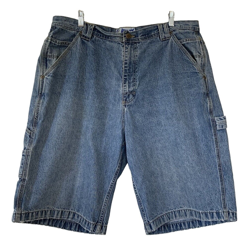 Utility Carpenter Cargo Shorts 100% Cotton Medium Wash 40W Preppy Workwear